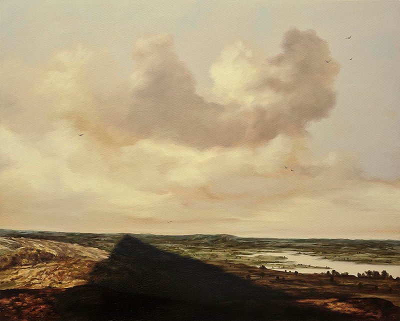 <p>La sombra que toca el horizonte, painting, oil on paper, 16 x 20 inches, 2013</p>
