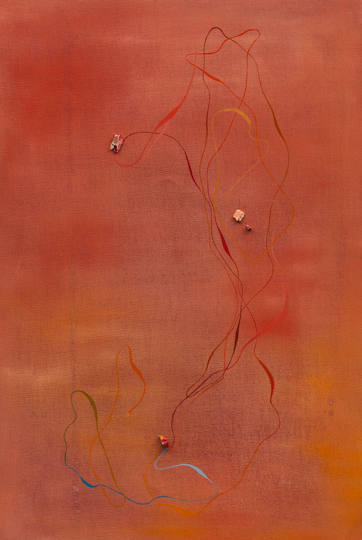 Acumulación/dispersión (rosa, naranja, carmín), 2020/2021
óleo sobre tela/50 x 35 cm
