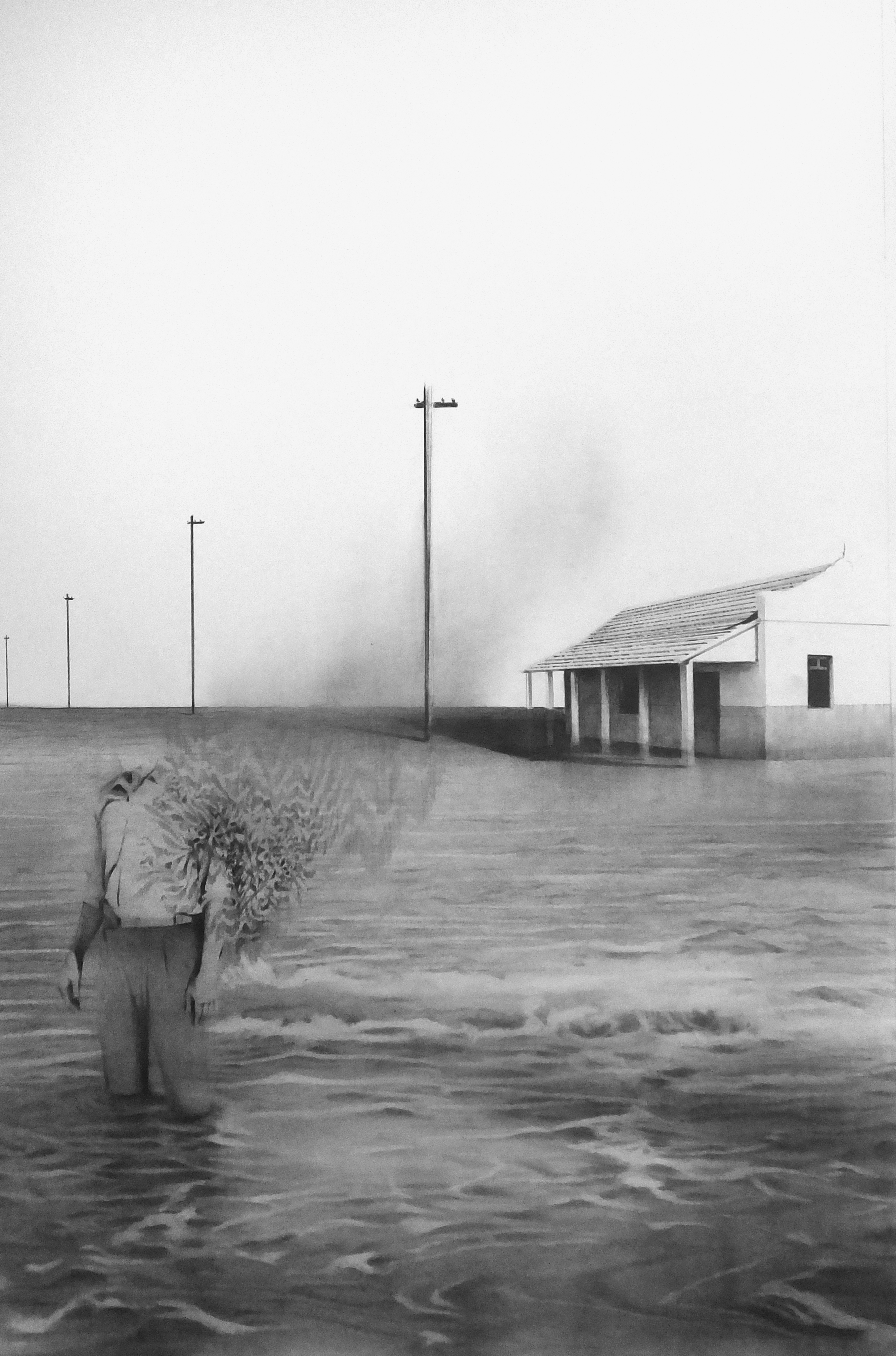 	Desaparecimento #7, lápis s/ papel, 90x60, 2023