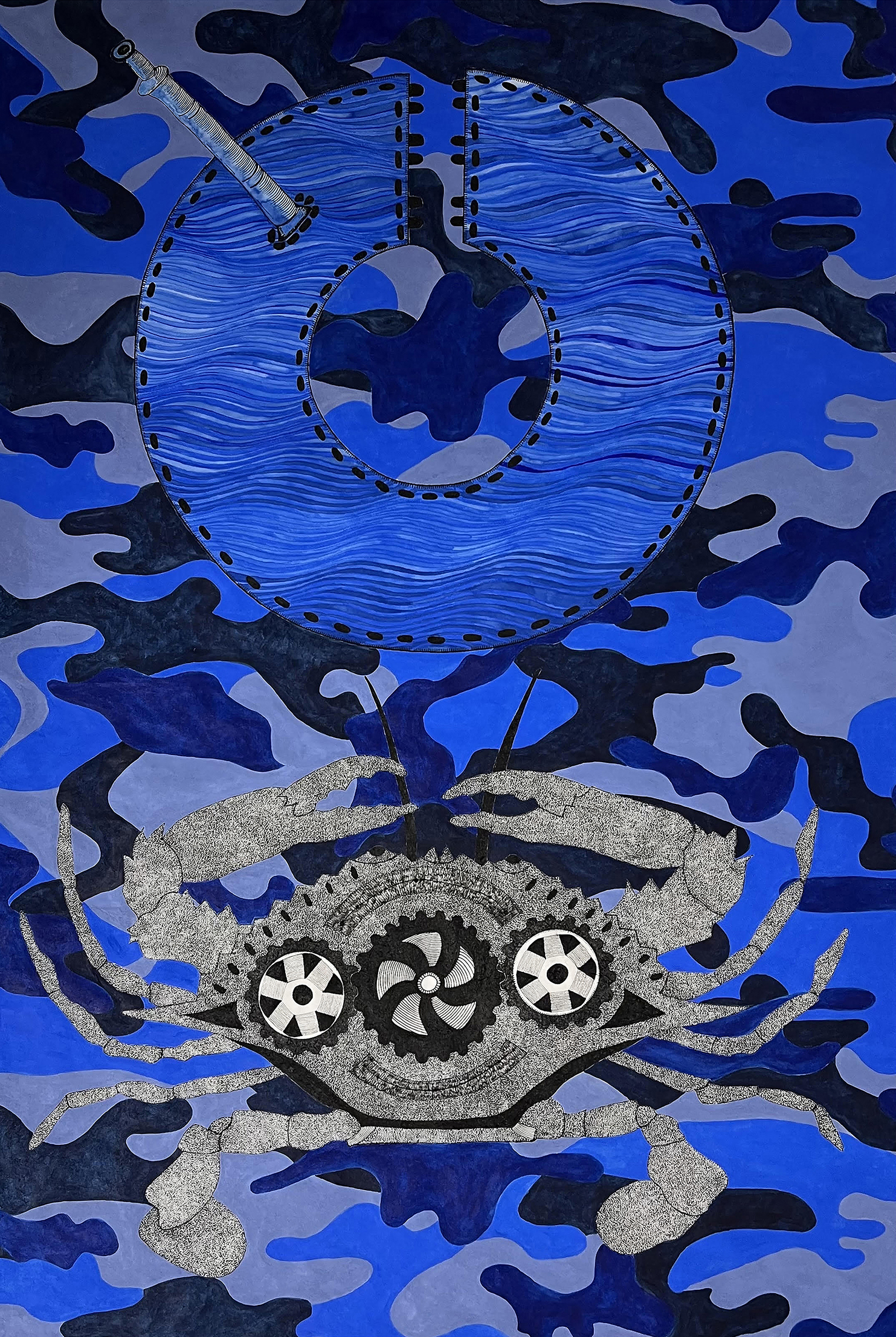 	Thereza Salazar, S&eacute;rie Camuflagens 3, desenho nanquim, tinta acrilica sobre papel japon&ecirc;s, 94 x 64