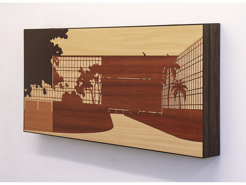Paisagem Brasileira 1, 2013/2014
63,5 x 141 x 12 cm
Laminado melanímico (Formica) cortado a laser
