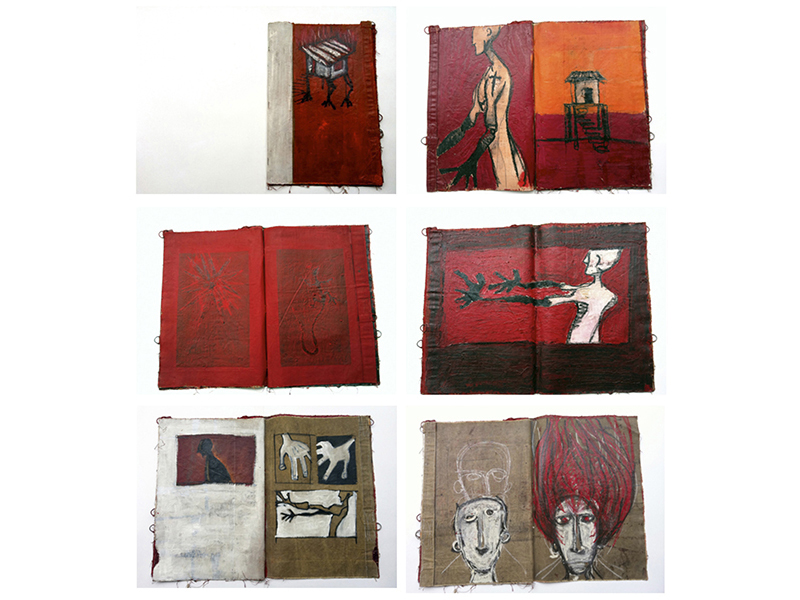 O Livro Vermelho (João Batista passa pela Isbá), 2011
Livro de artista (mista sobre lona)
72 x 92 cm