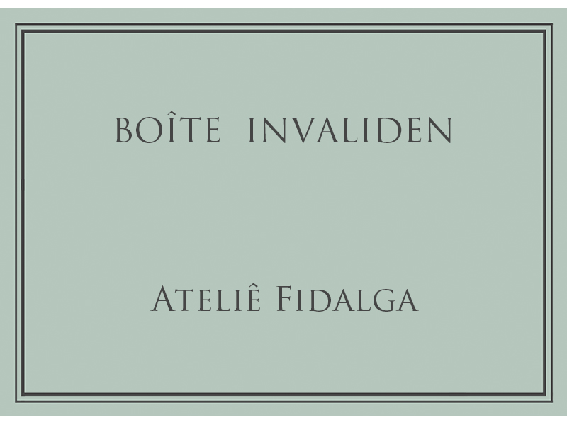 <p><em>Boîte Invaliden</em> | 2011</p>

<p>Invaliden1 Galerie, Berlin, Alemanha</p>

